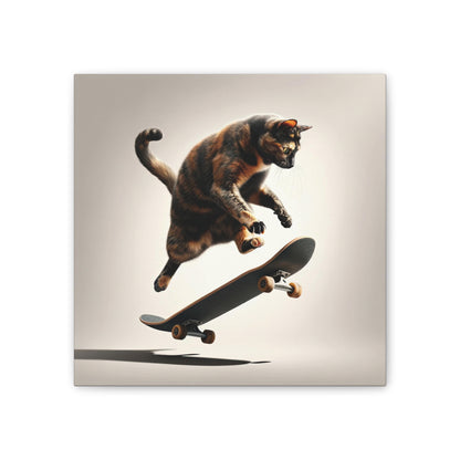 Skateboard Cat Canvas Print